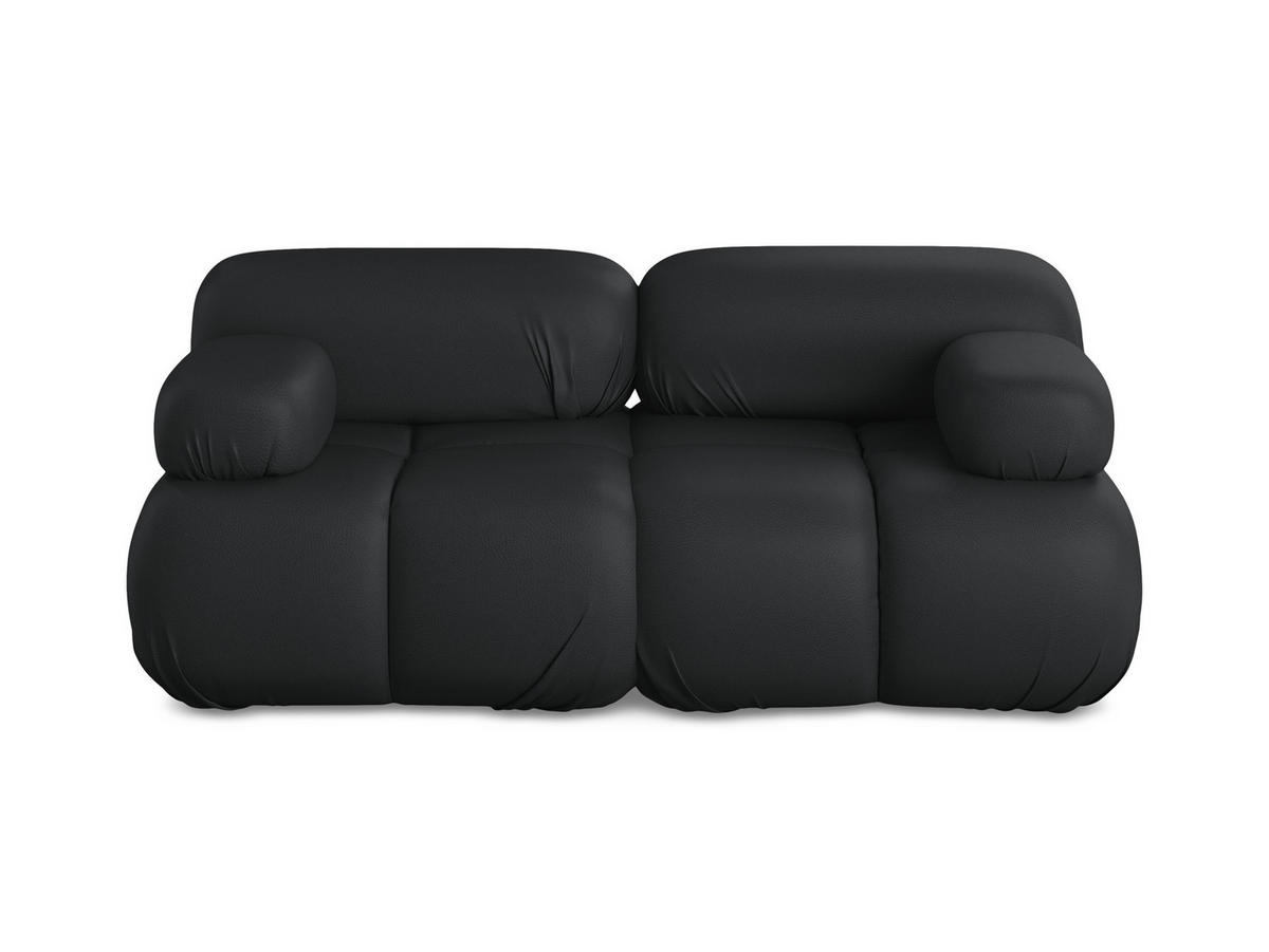2-SITZER-SOFA Kunstleder Schwarz - Schwarz/Grau, Leder/Kunststoff (190/70/96cm) - Makamii