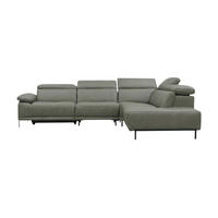 ECKSOFA Linus Echtleder Perlgrau - Hellgrau, Leder/Metall (262/220cm)