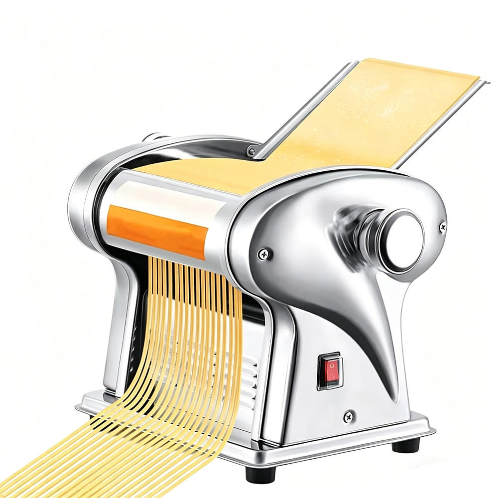 NUDELMASCHINE Elektrisch Edelstahl Teigroller Pasta Presse - Silberfarben, Metall (28.6/25.3/28.6cm) - Bextcok