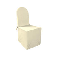 STUHLHUSSE ( Creme ) - Stretchhusse für runde Stuhllehnen - ( 45 cm x 96 cm ) elastischer Bankett Stuhlbezug - Creme, Textil (45/96cm) - Bestlivings