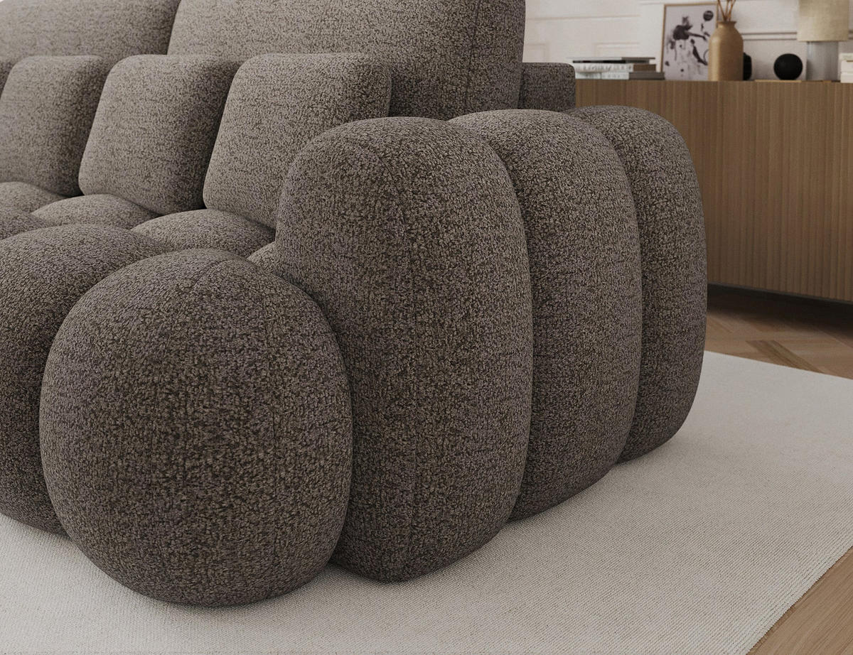 SCHLAFSOFA COTONN 256 cm – Modernes 3-Sitzer Sofa mit Schlaffunktion, Bettkasten und Dekokissen - Beige, Kunststoff (256/119/105cm) - Wohnideebilder
