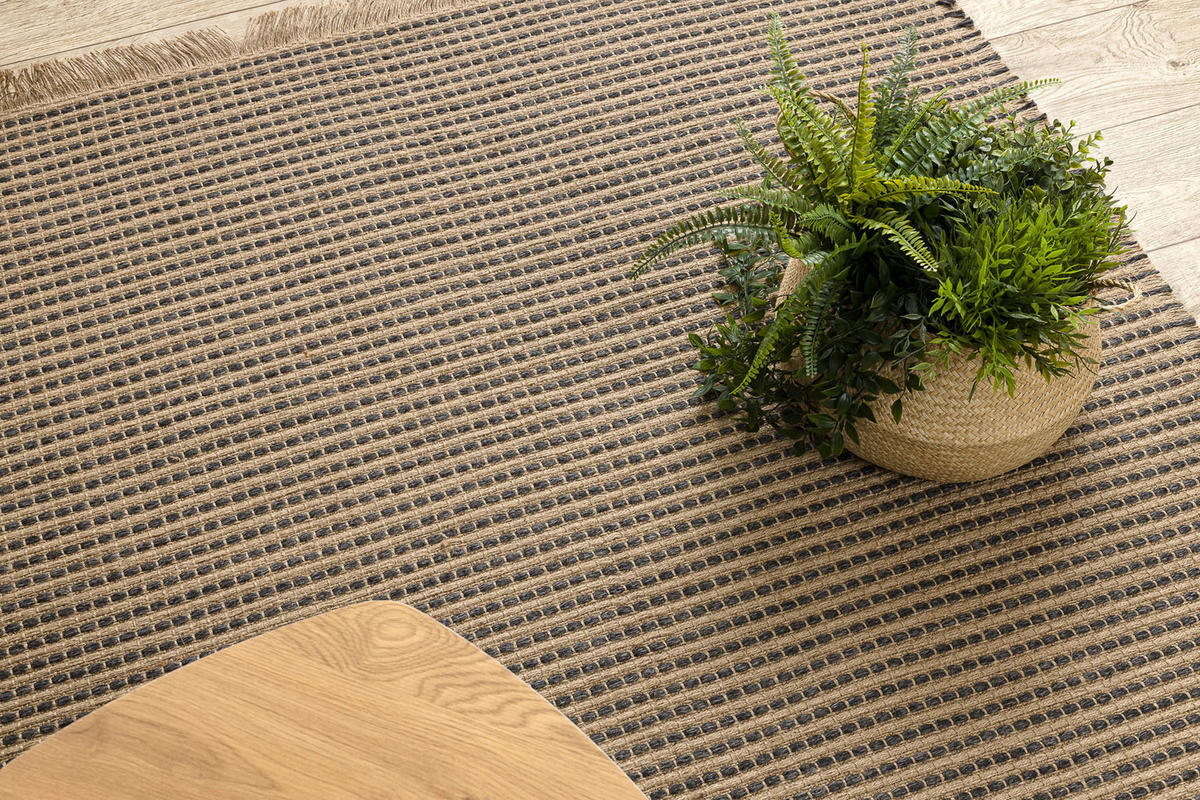 TEPPICH Jute 140/190 cm - Schwarz, Textil (140/190cm) - rugsX