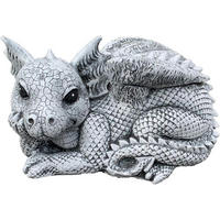 STEINFIGUR Drache Rudolfo frostfest wetterfest Gartenfigur - Grau, Stein (23/13/13cm) - stoneandstyle