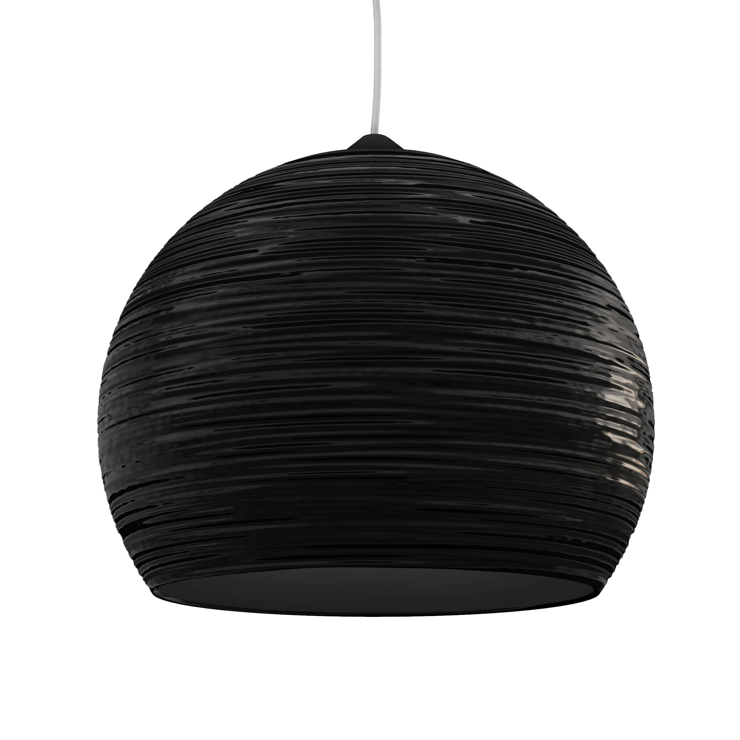 Lumicom Hängeleuchte Schwarz Hochglanz 50x40x50 cm