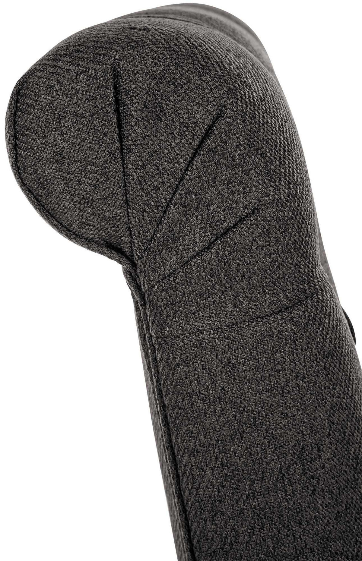 STUHL 2er Set Stoff dunkelgrau - Dunkelgrau/Walnussfarben, Holz/Textil (45/98/63cm) - CLP