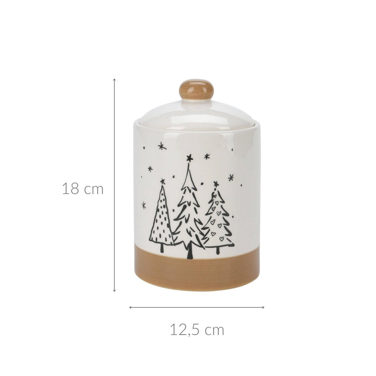 KERAMIKDOSE Tannenbaum 12,5/18 cm - Weiß, Keramik (12.5/18/12.5cm) - Home Styling Collection