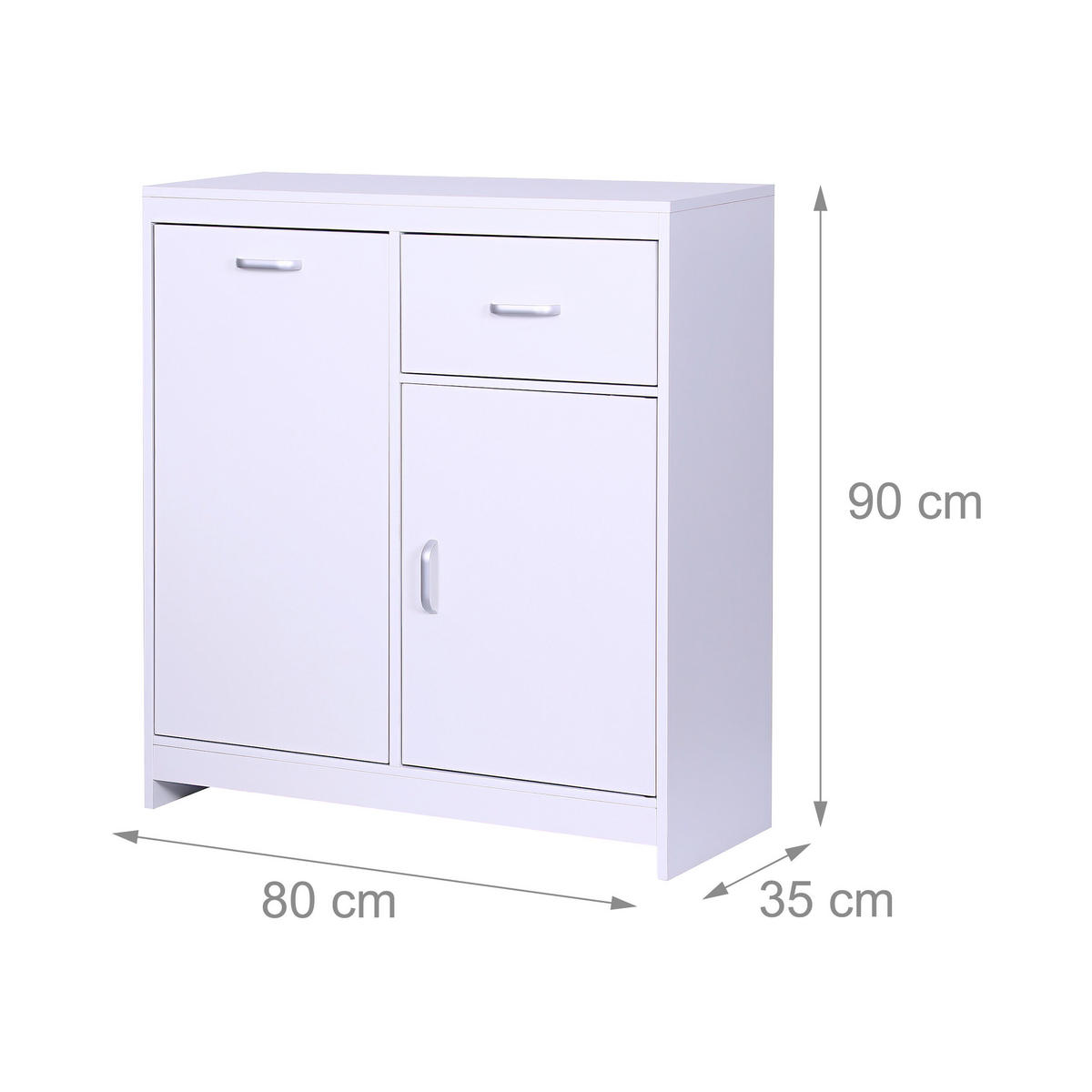 WÄSCHESCHRANK - Weiß, Holzwerkstoff/Textil (80/90/35cm) - Relaxdays