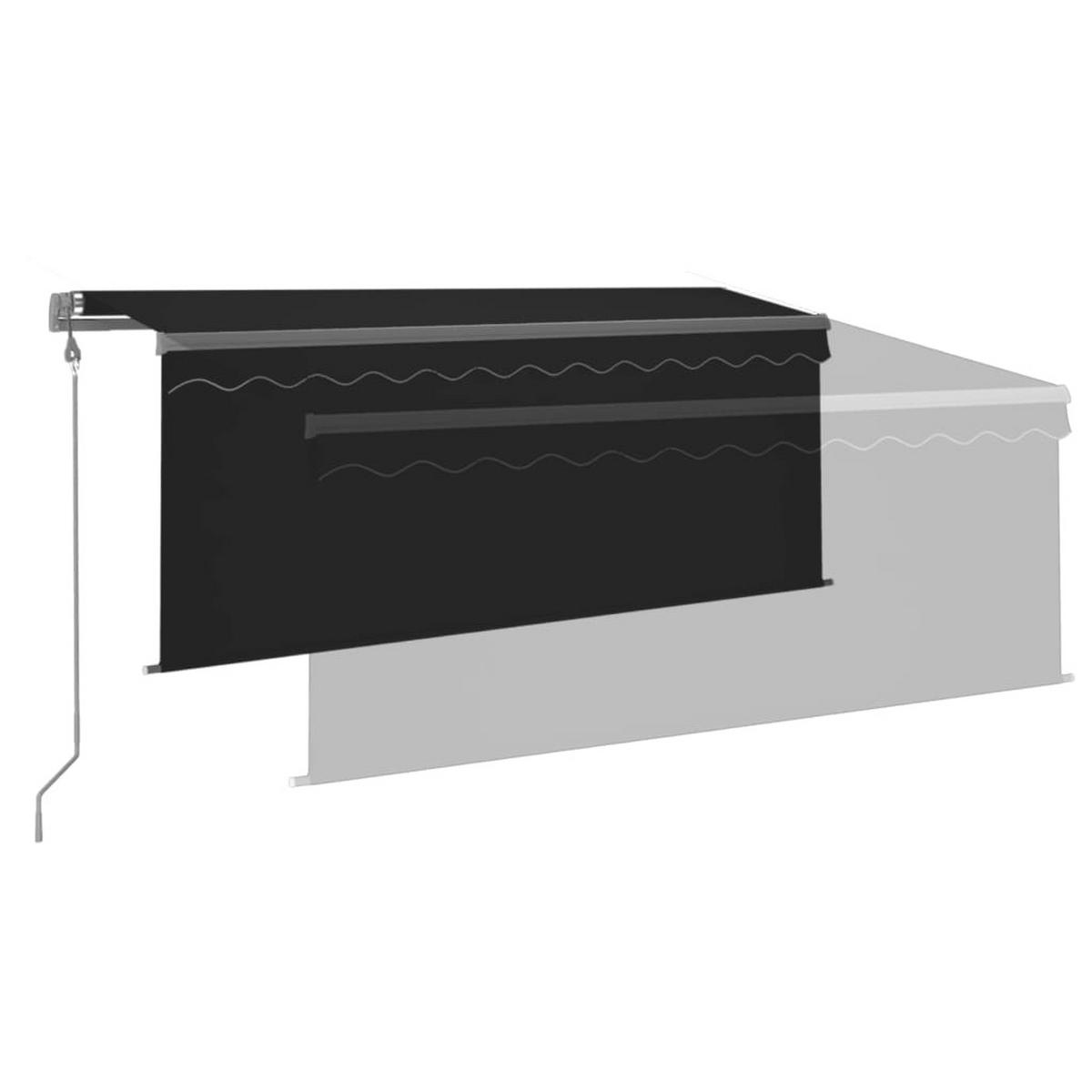 MARKISE Automatisch Einziehbar mit Volant 3x2,5 m Anthrazit - Anthrazit, Metall (300/1/3cm) - furnicato