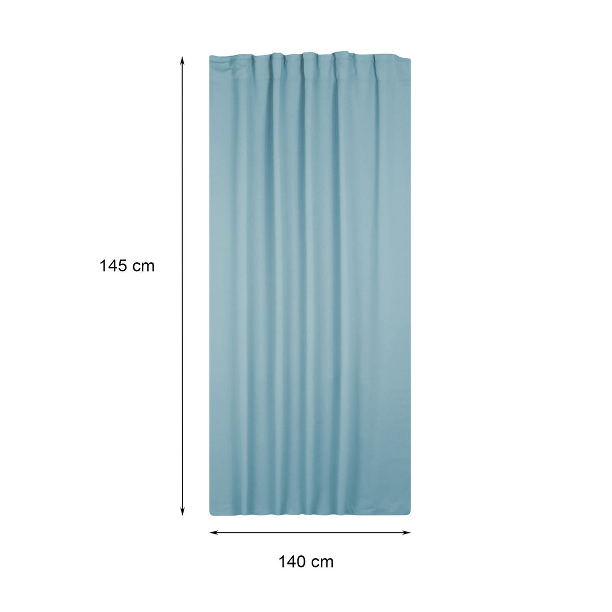VERDUNKELUNGSVORHANG Kräuselband 140/145 cm Mint Blau - Blau, Textil (140/145cm) - TiborTex