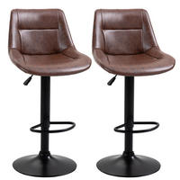 BARHOCKER 2er-Set DE-14694 höhenverstellbar & schwenkbar mit Fußstütze Braun - Braun, Metall (50/108/46.5cm) - ComfortXL