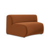 SOFAELEMENT Samt Stoff Orange - Terra cotta/Schwarz, Kunststoff/Textil (147/70/89cm) - Makamii