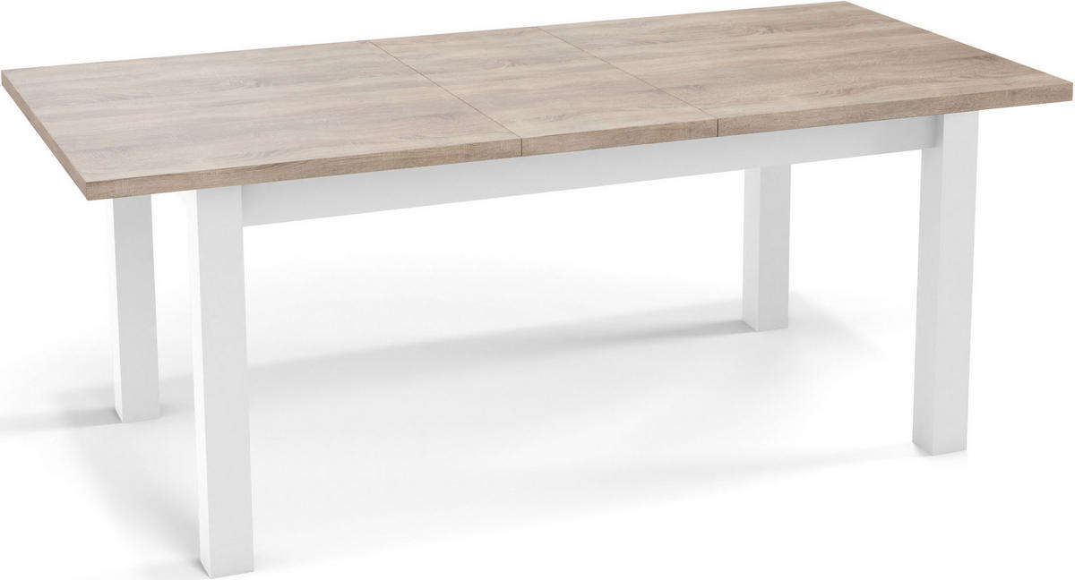 ESSTISCH Molly rechteckig ausziehbar, Sonoma Eiche 120-160/67/75 cm - Weiß/Sonoma Eiche, Holz/Holzwerkstoff (120/67/75cm) - WFL GROUP
