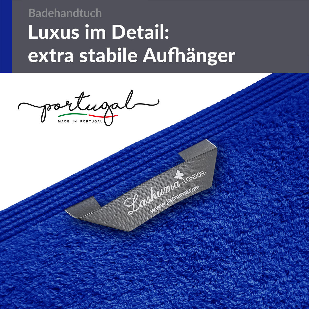 BADETUCH London Azur Blau 2er Set 100x150 - Blau, Textil (100/150cm) - Lashuma
