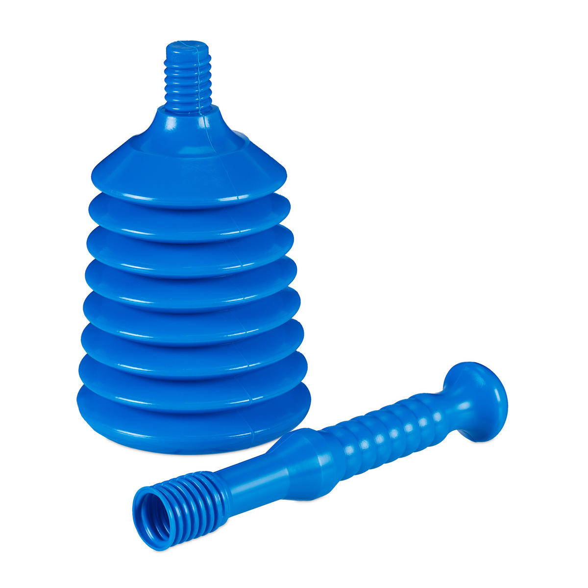 PÜMPEL-SAUGGLOCKE - Blau, Kunststoff (15.5/15.5/49cm) - Relaxdays