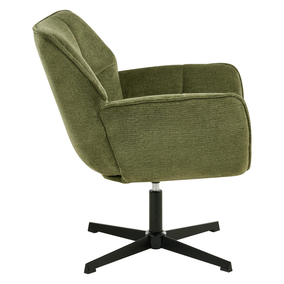 DREHSESSEL Stoff Grün Auma - Schwarz/Grün, Textil/Metall (71/85/78cm) - Beliani