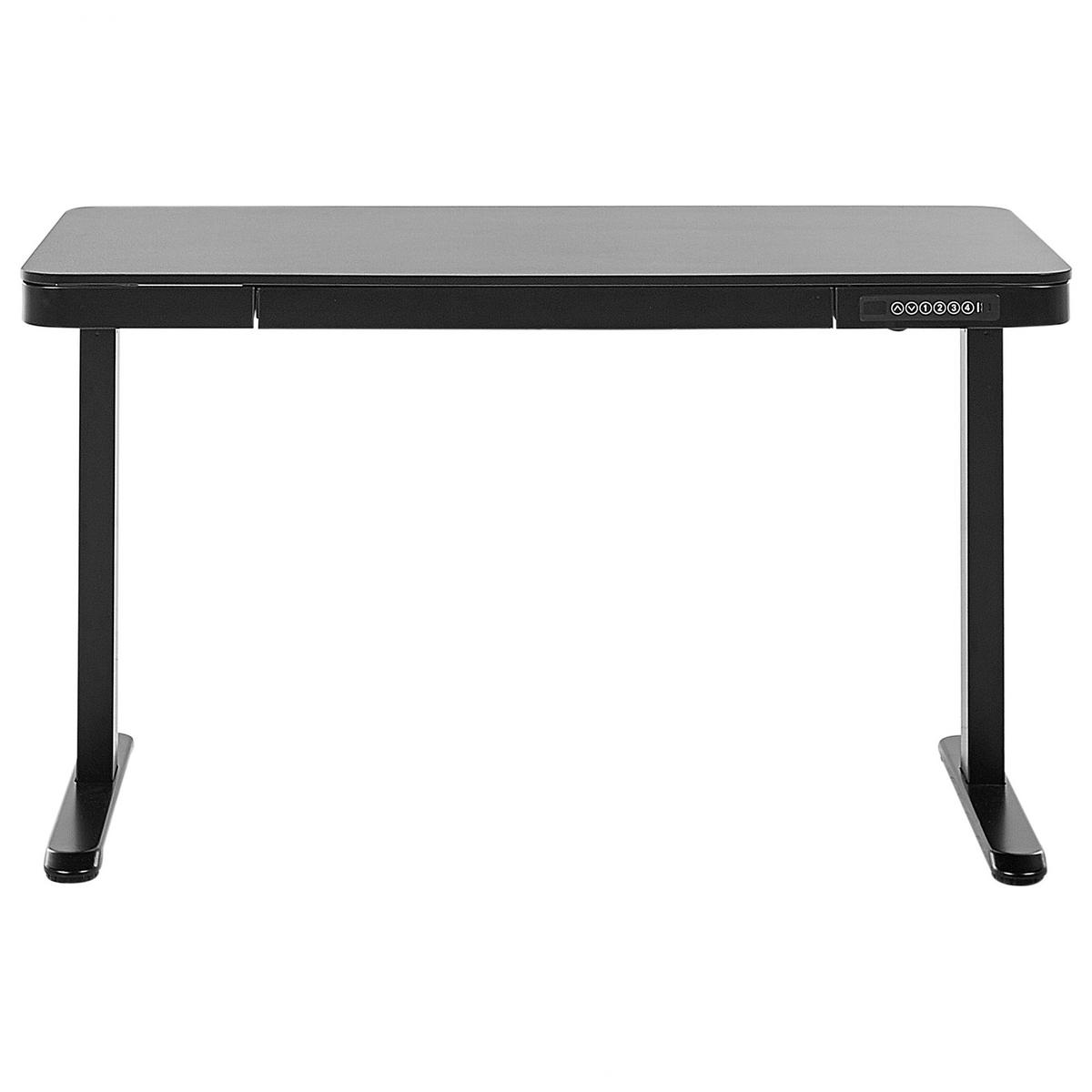 SCHREIBTISCH schwarz 120/60/72-122 cm Kenly - Schwarz, Holzwerkstoff (60/120/72cm) - Beliani