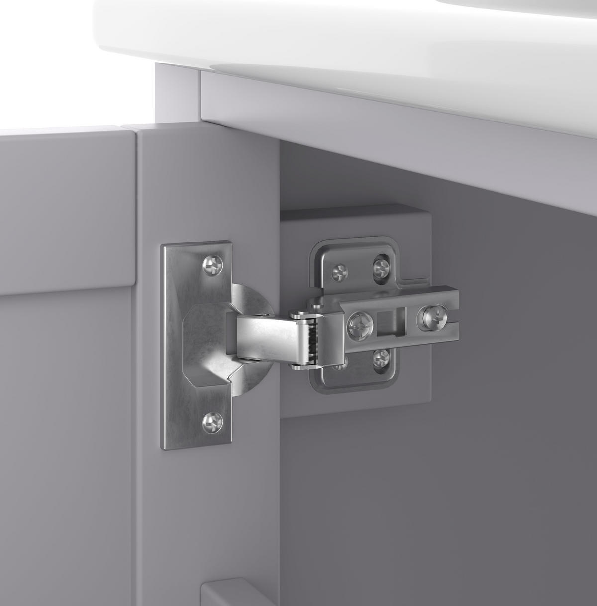BADEZIMMERSCHRANK mit Waschtisch 76 x 46 x 83,5 cm Grau - Grau, Holzwerkstoff (46/83.5/76cm) - Beauniv
