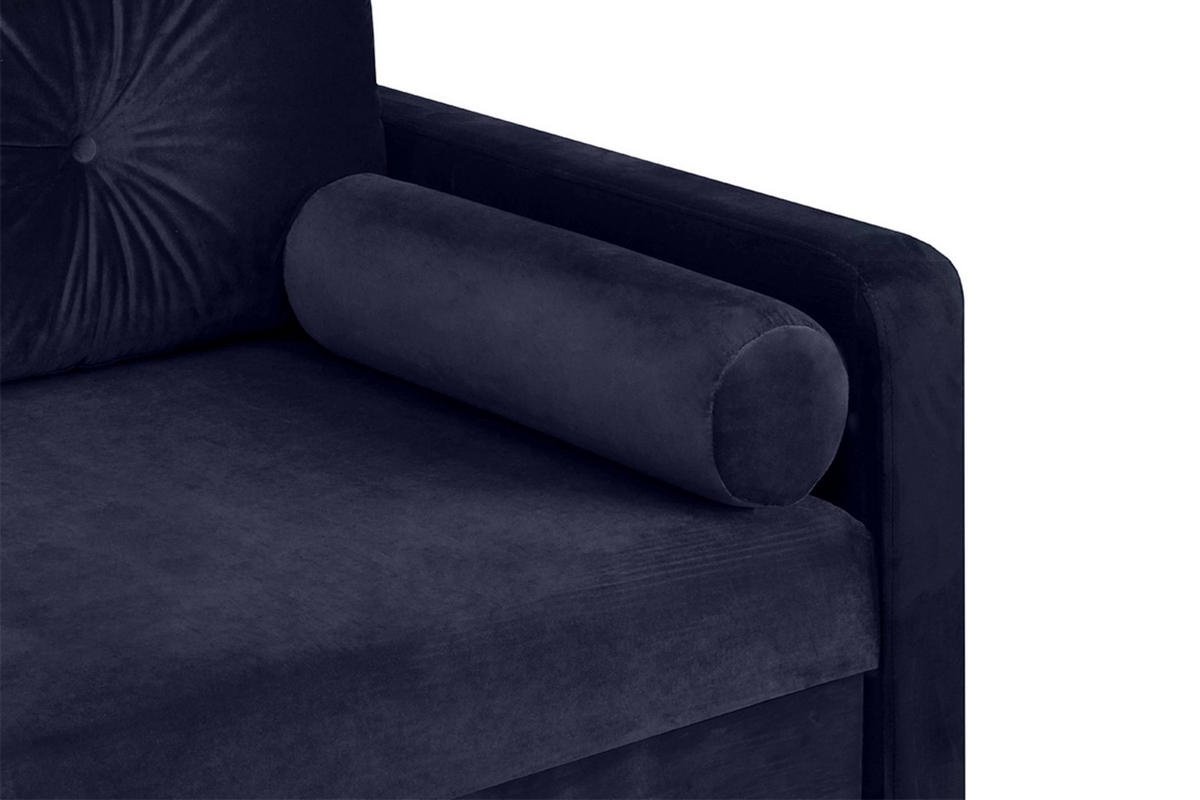 3-SITZER-SCHLAFSOFA ERISO mit weiche Sitzfläche und hohe Rückenlehne, Velour-Stoff, marineblau - Blau/Braun, Textil (220/80/100cm) - KONSIMO®