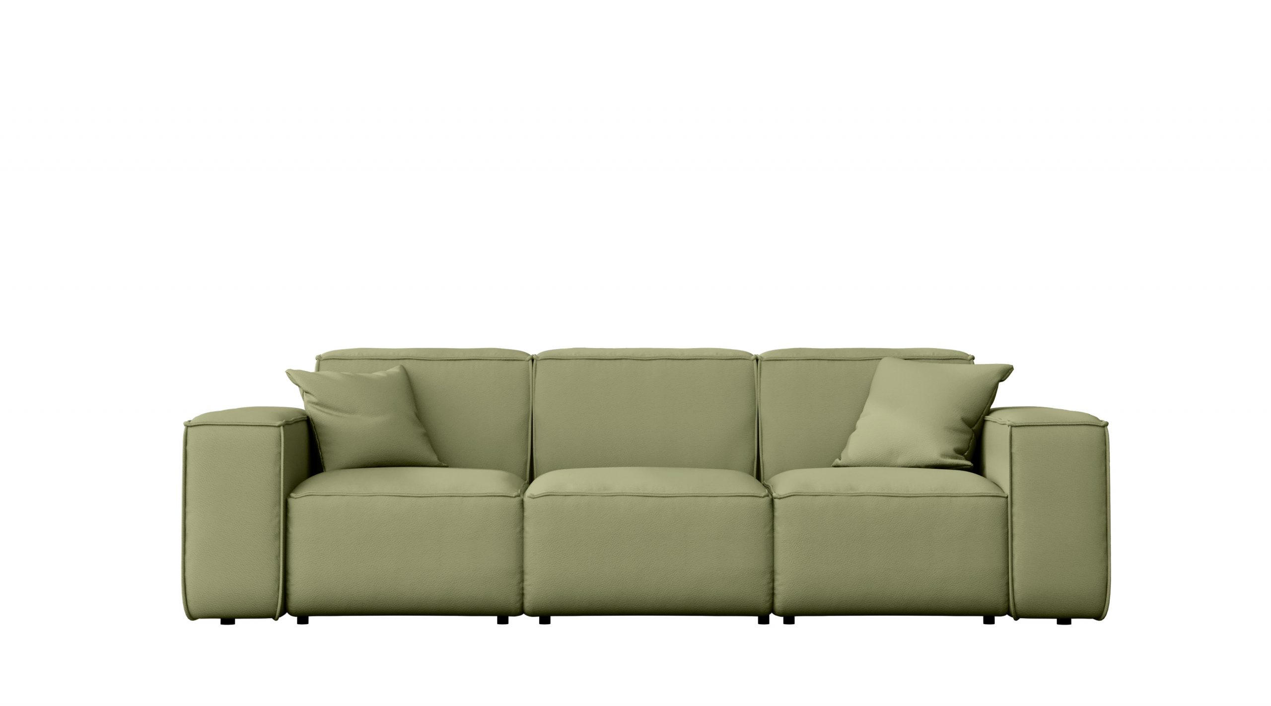 GARTENSOFA MALIBU 3 Sitzer Stoff Odyssey Hellgrün - Hellgrün, Holz (245/73/88cm) - Kaiser Möbel
