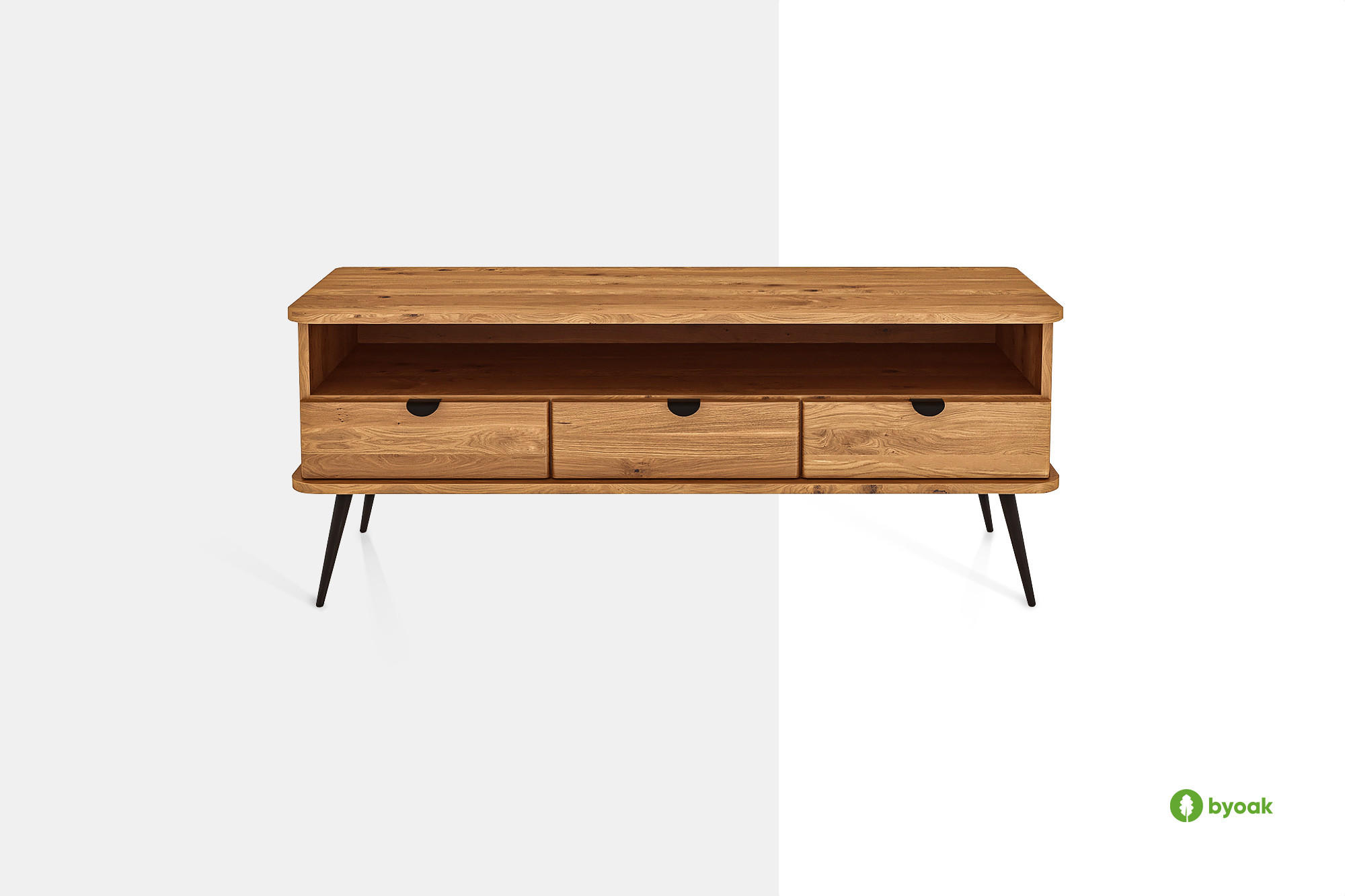 LOWBOARD LINA Wildeiche - Wildeiche, Holz (144/57/46cm) - byoak
