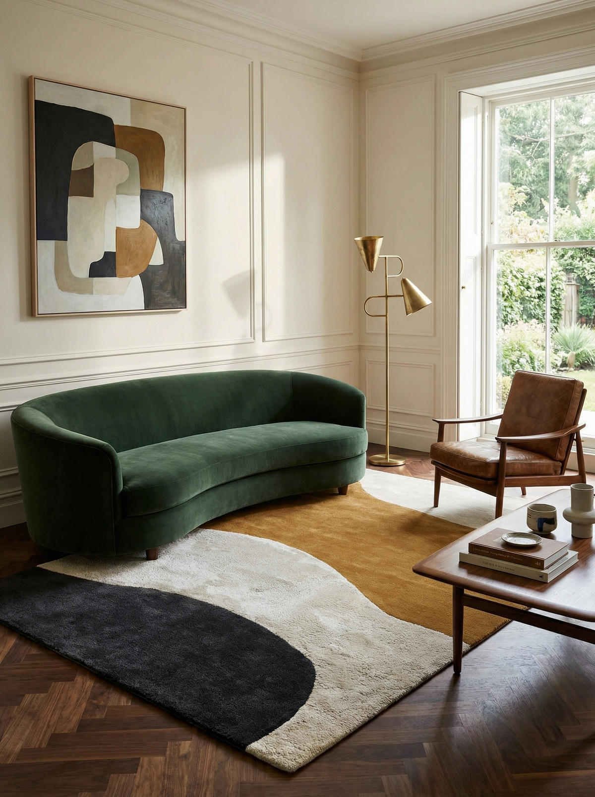 TEPPICH Wolle handgetuftet hoch-tief abstrakte Landschaft schalldämpfend HULL-Humber, Senfgelb 160x230 cm - Gelb, Textil (160/230cm) - KADIMA DESIGN