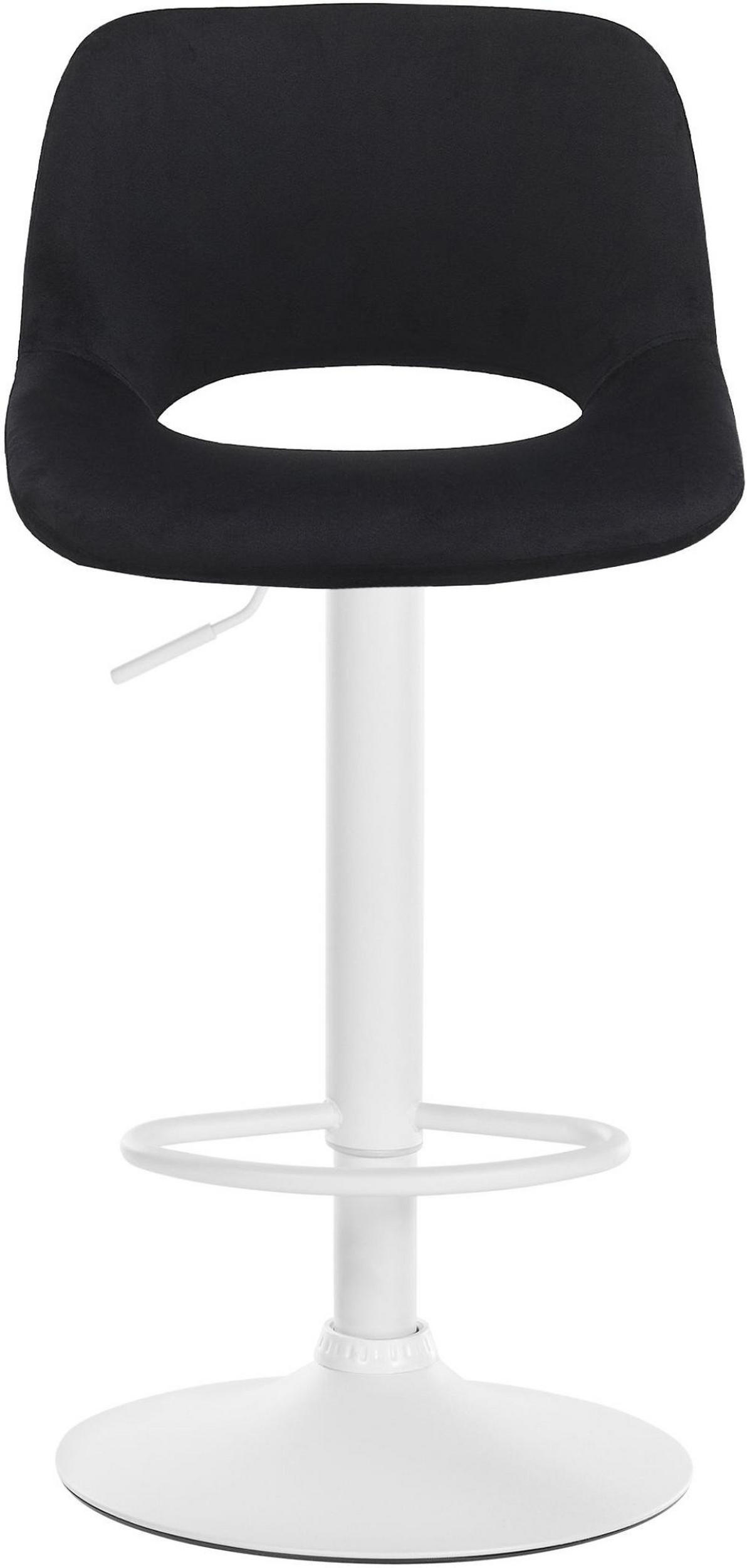 BARHOCKER 2er Set Samt schwarz - Schwarz/Weiß, Textil/Metall (42/86/46cm) - CLP