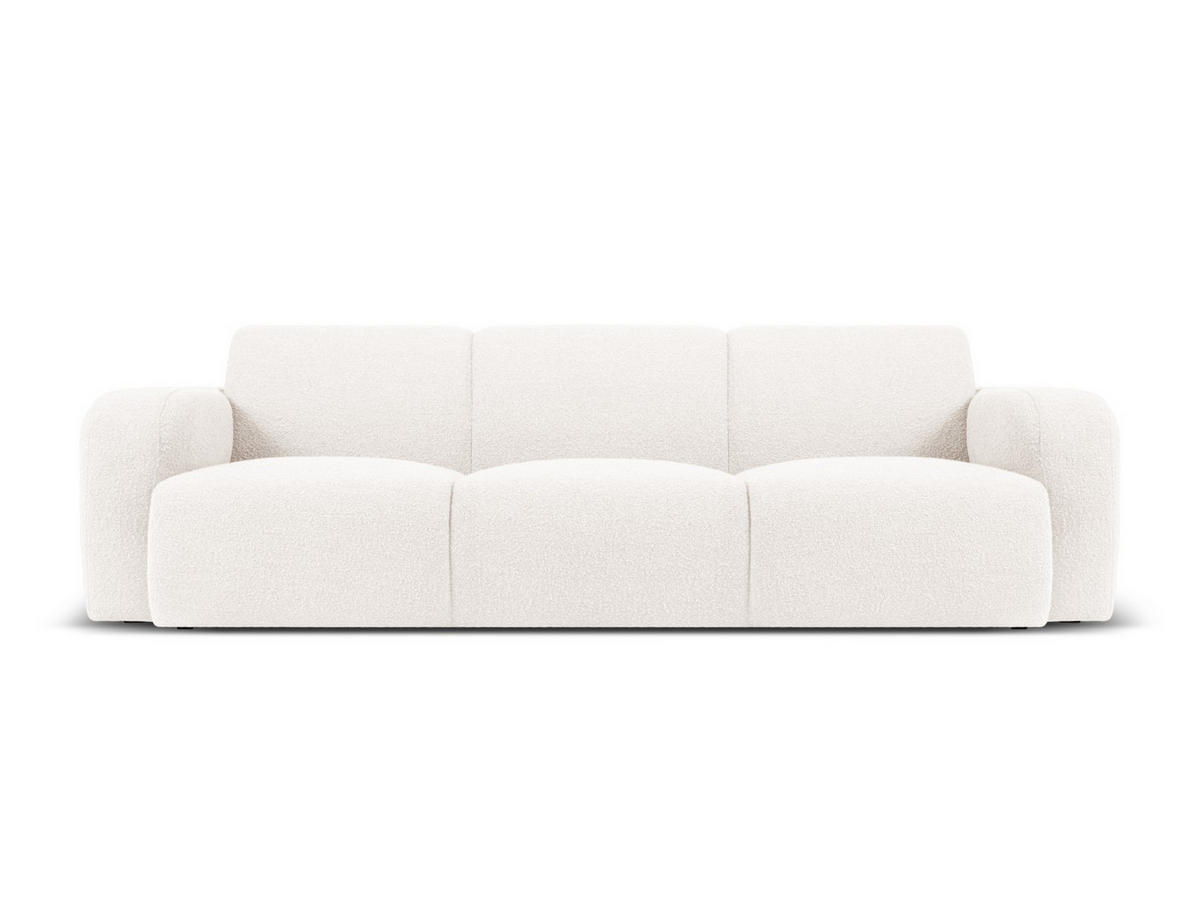 SOFA Molino aus Boucle weiß 3 Sitzplätze - Weiß, Textil (95/72/235cm) - Micadoni