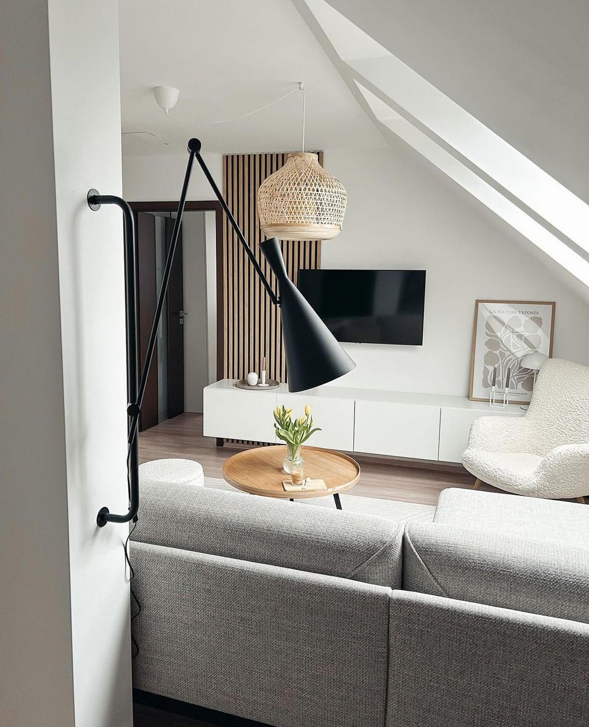 WANDLAMPE Schwarz Marisa - Schwarz, Metall (18/125/64cm) - Beliani