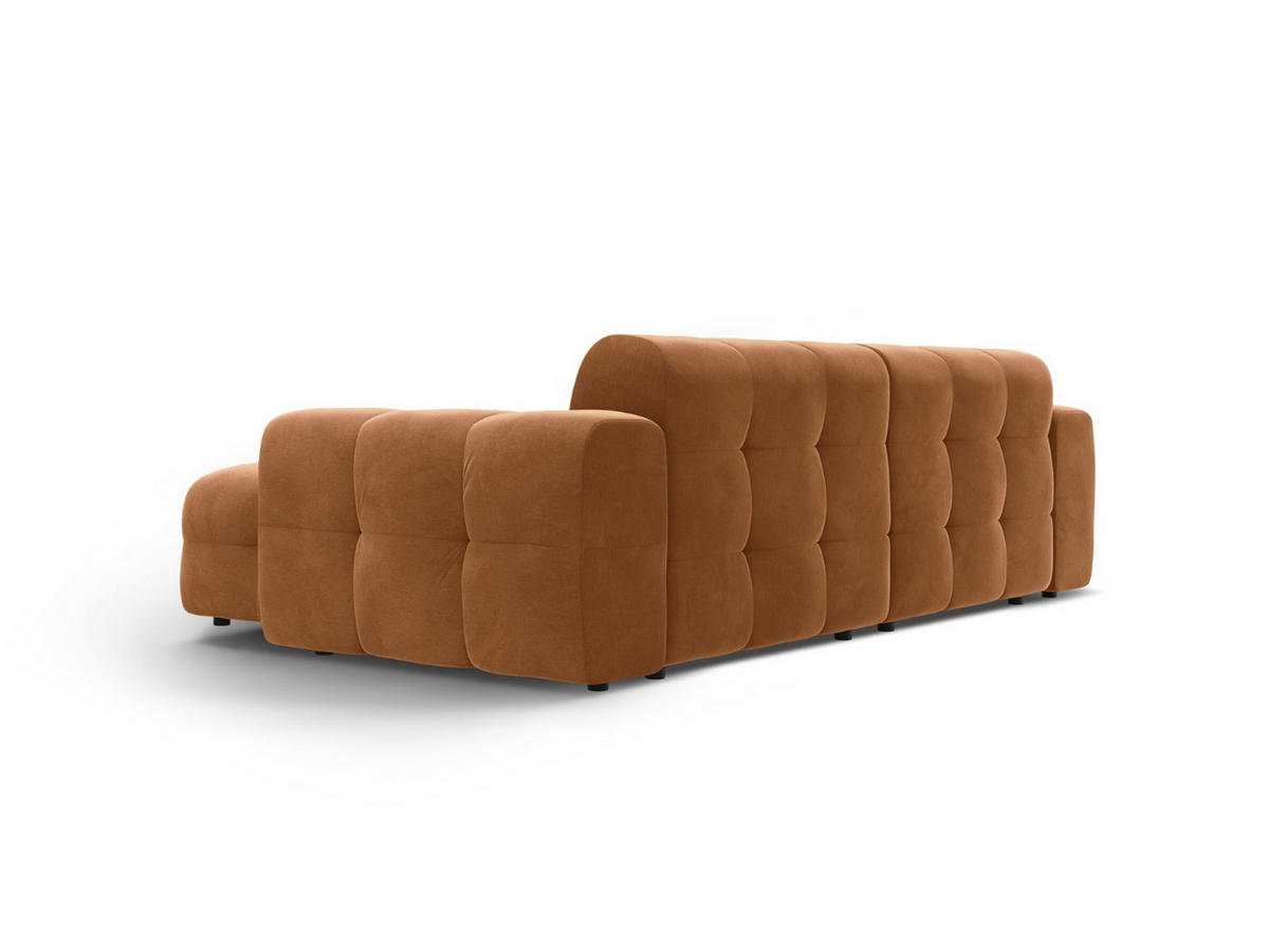 ECKSOFA rechts Kendal aus Samt kamel 4 Sitzplätze - Hellbraun, Textil (173/256cm) - Micadoni