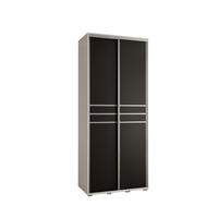 SCHWEBETÜRENSCHRANK 235,2/100/45 2-türig - Silberfarben/Schwarz, Holz/Metall (100/235/45cm) - Abiks Möbel