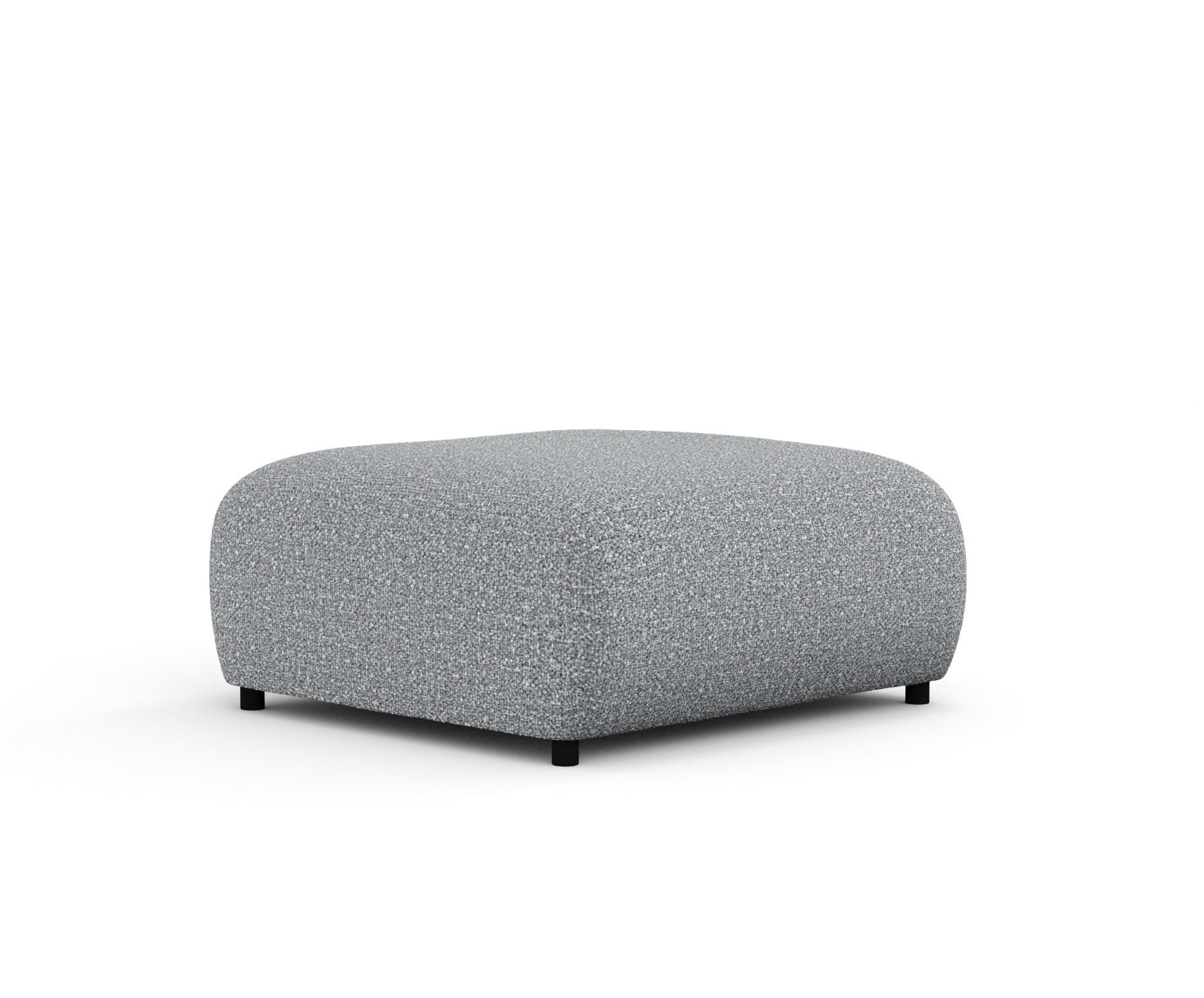 POUF S Zanzibar Grau Plüschstoff - Schwarz/Grau, Holz/Holzwerkstoff (88/37/88cm) - Maison de Reve