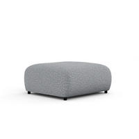 POUF S Zanzibar Grau Plüschstoff - Schwarz/Grau, Holz/Holzwerkstoff (88/37/88cm) - Maison de Reve