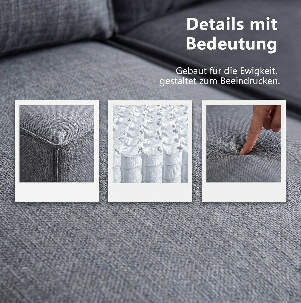SOFA modular flexibel kombinierbar Light Grey - Hellgrau, Holz (154/238cm) - Meubliv
