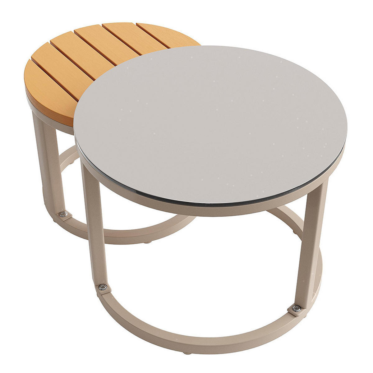 GARTENMÖBELSET für 5-6 Personen in Beige, inklusive aller Sitz- und Rückenkissen - Beige, Metall - KOMHTOM