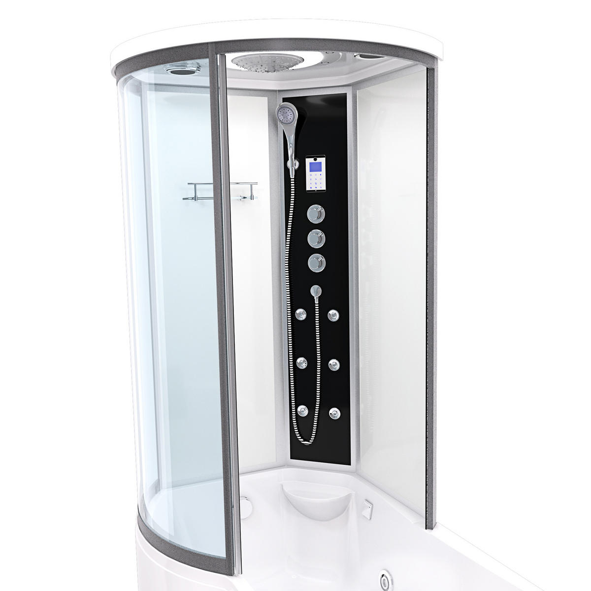 WHIRLPOOL Wanne Duschkabine ws K55-R03-WP-EC 100x1 - Weiß, Glas/Kunststoff (170/220/98cm) - AcquaVapore by Sandra Jentho