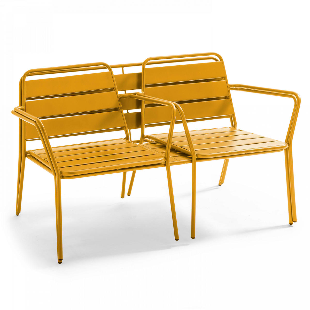GARTENMÖBEL 4-tlg., Gelb - Gelb, Metall - Oviala