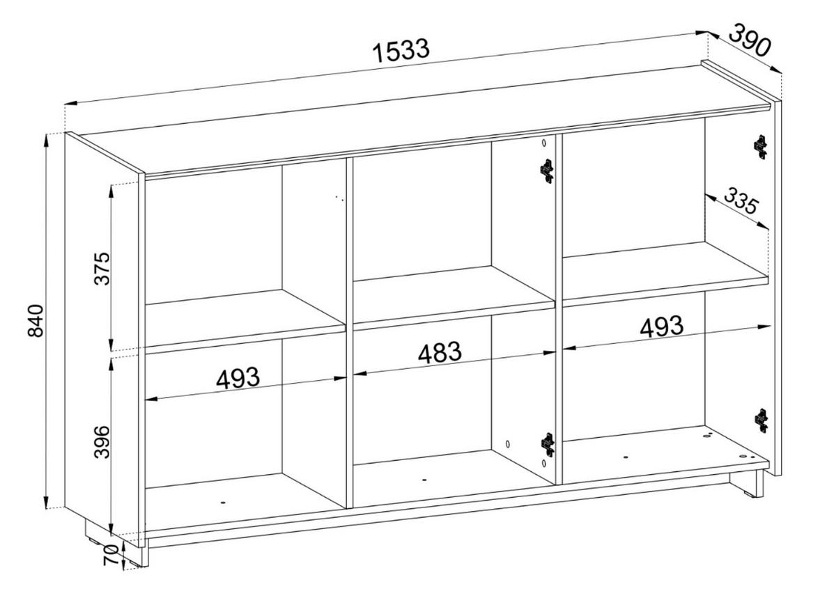 SIDEBOARD Magro Kaschmir 153 cm - Taupe, Holzwerkstoff (153.3/84/39cm) - Selsey