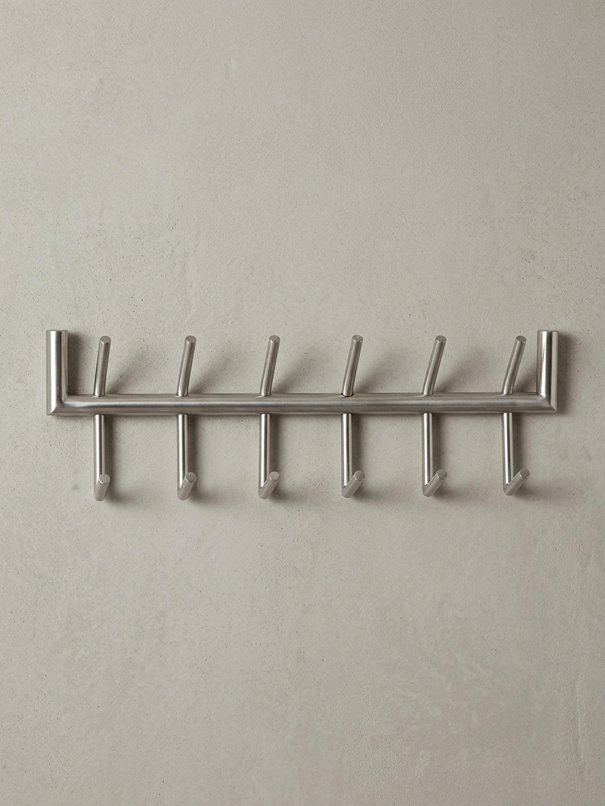 WANDGARDEROBE Metall Silber Modern 60x19x10 cm mit 12 Haken - Silberfarben, Metall (60/19/10cm) - KADIMA DESIGN