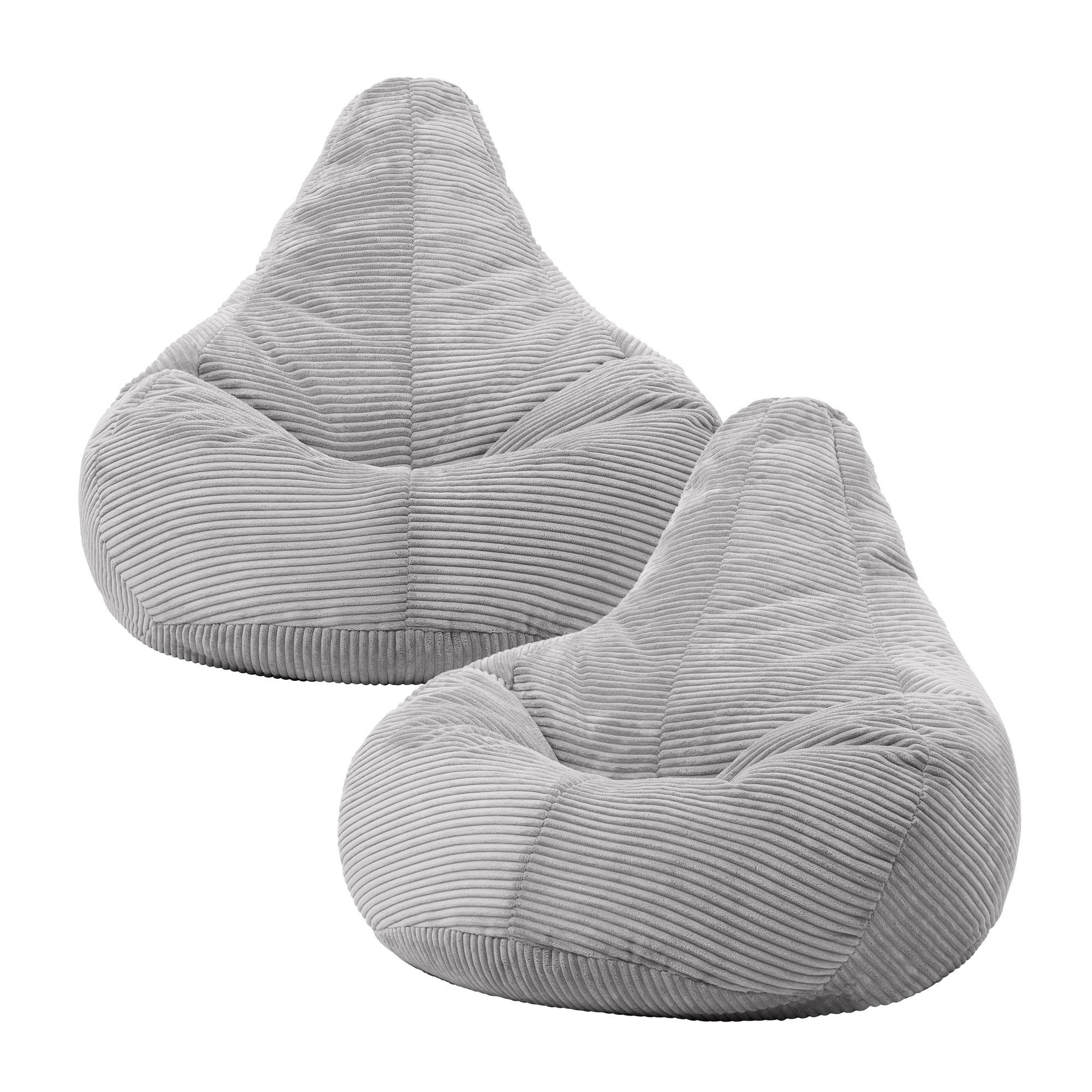 SITZSACK Sessel aus Cord 2-tlg. - Grau, Kunststoff (90/73/84cm) - icon