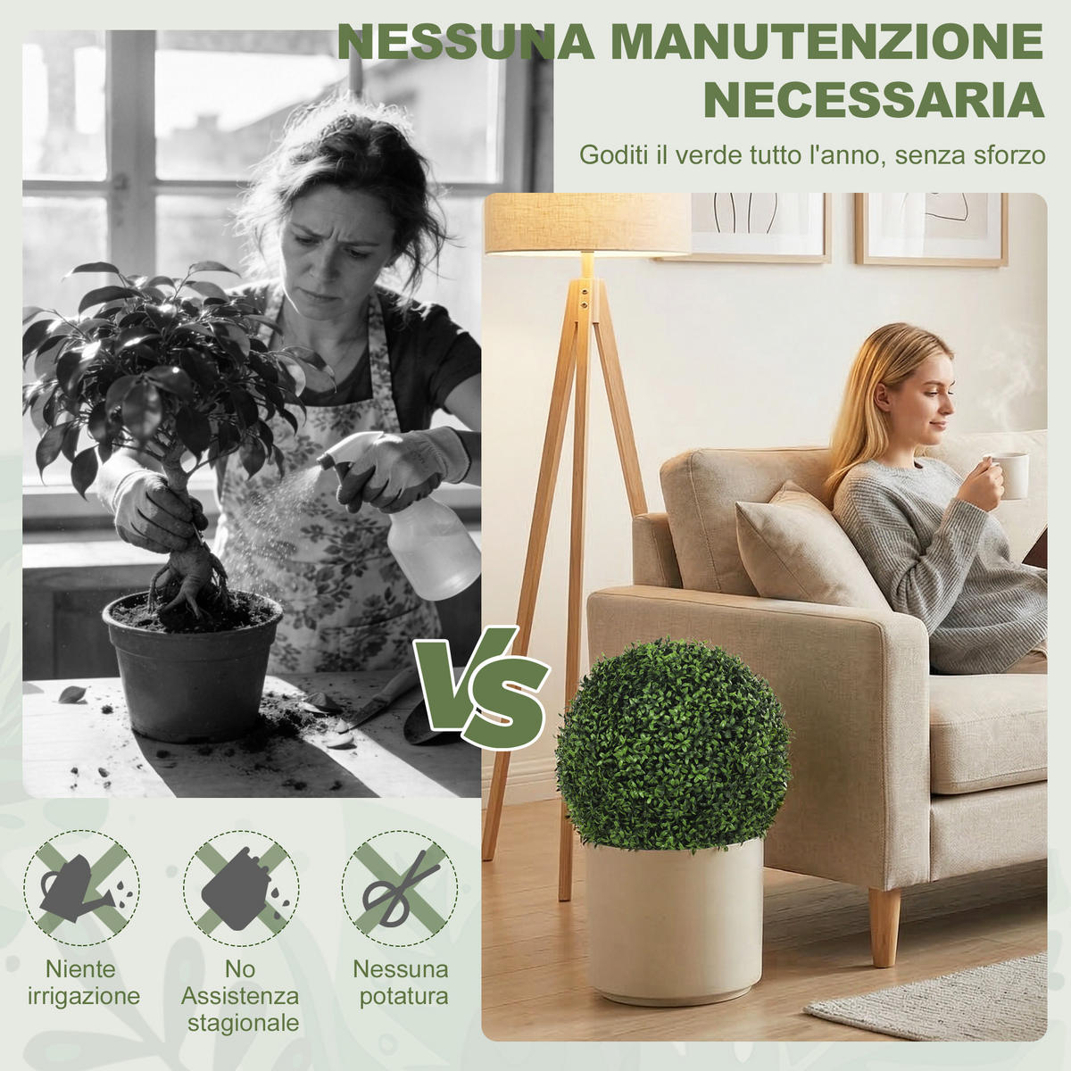 KUNSTPFLANZE, Künstliche Buchsbaum-Topiaries mit 682 Blättern, UV-beständig, Höhe 42 cm, dekorativ - Multicolor, Kunststoff (42cm) - FORIOUS