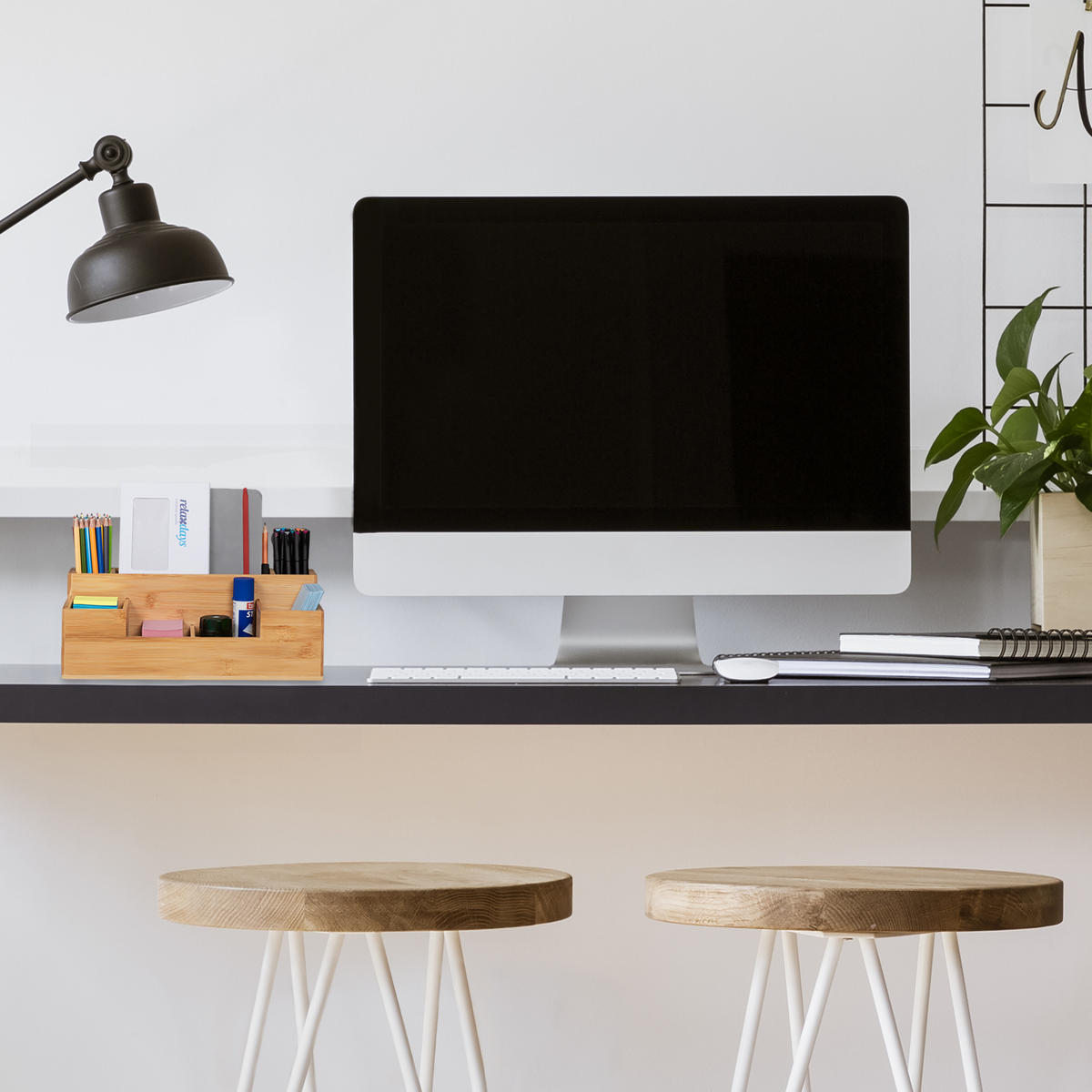 SCHREIBTISCH Organizer - Hellbraun, Holz (15/30/11cm) - Relaxdays