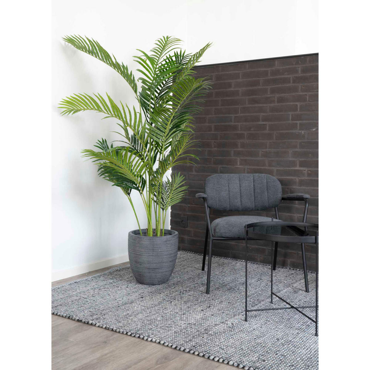 ARECA-PALME PE Kunststoff, Polyester, Draht, Zement Grün - Grün, Kunststoff (175cm) - tinkaro
