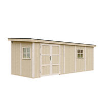 GARTENHAUS 14,3 m² - H231x248x648 cm - Ohne Boden und Seitenwand – M941B - Beige, Holz (236/231/604cm) - Timbela