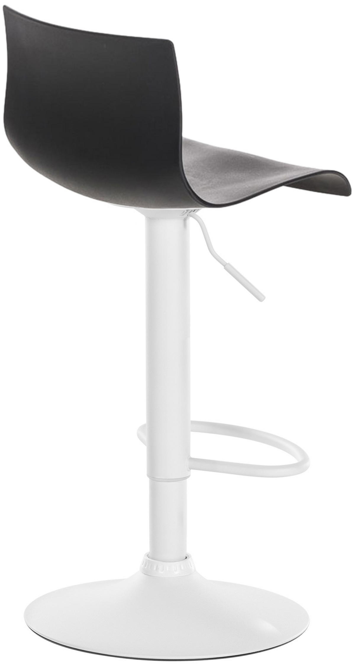 BARHOCKER Kunststoff schwarz - Schwarz/Weiß, Kunststoff/Metall (39/84/36cm) - CLP