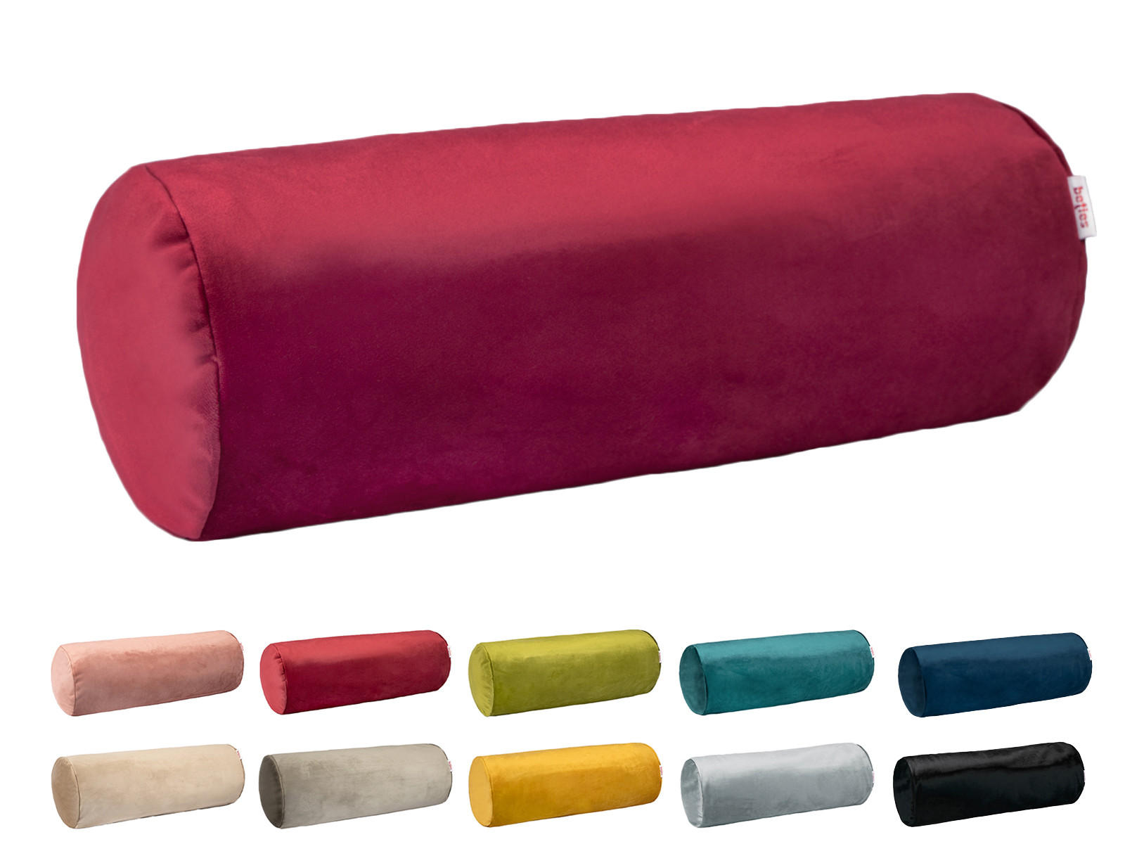 NACKENROLLENHÜLLE Samt&Sonders karmin-rot 40/15 cm - Rot, Textil (15/40cm) - beties Heimtextil