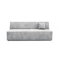 BETTSOFA TESSO Grau Kordstoff mit Schlaffunktion - Grau, Holz (202/74/94cm) - MASSENO