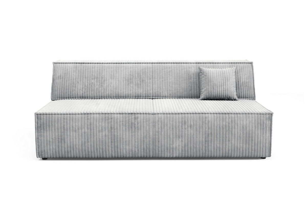BETTSOFA TESSO Grau Kordstoff mit Schlaffunktion - Grau, Holz (202/74/94cm) - MASSENO