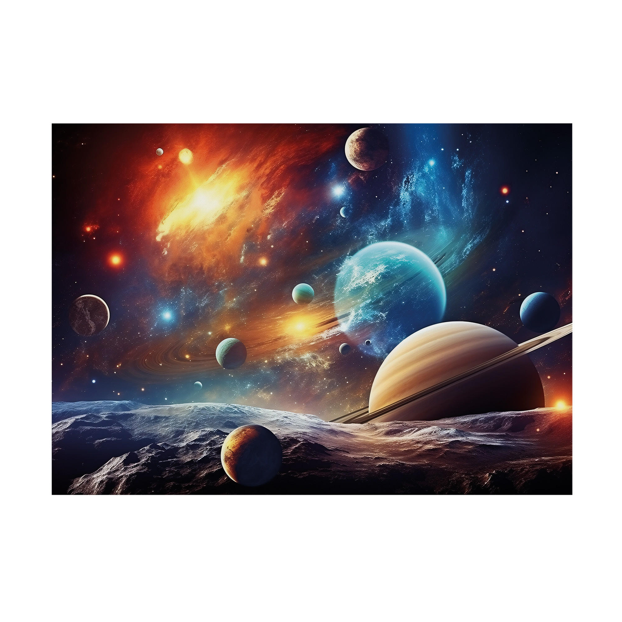 LEINWANDBILD Das Sonnensystem 50x70cm - Multicolor, Holzwerkstoff (70/1cm) - Art for the Home