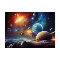 LEINWANDBILD Das Sonnensystem 50x70cm - Multicolor, Holzwerkstoff (70/1cm) - Art for the Home