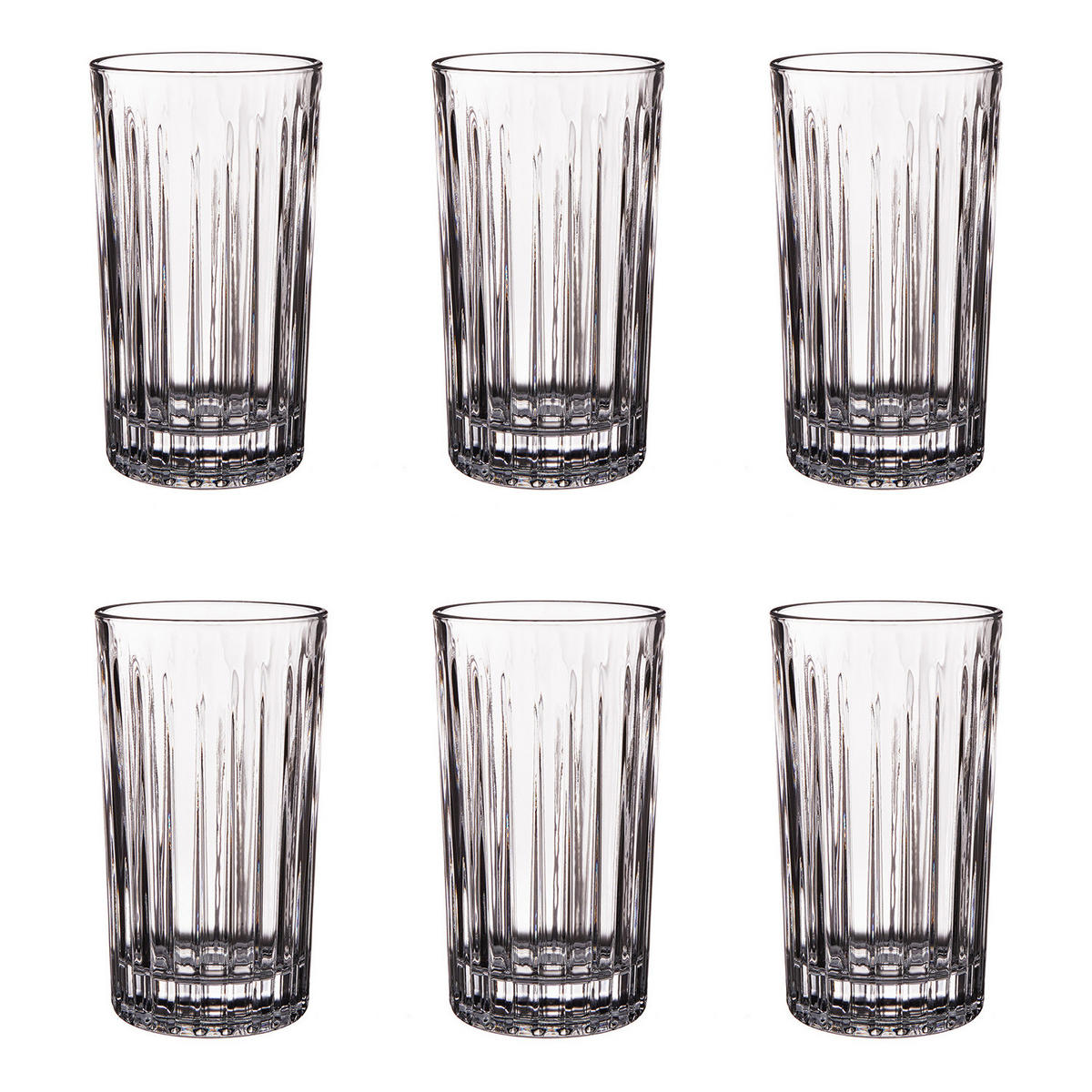 LONGDRINKGLÄSER (6er Set) High Class 370 ml - Transparent, Glas (0.37L) - Butlers